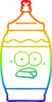 rainbow gradient line drawing of a cartoon sports drink png