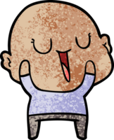 happy cartoon bald man png