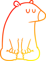 warm helling lijn tekening van een tekenfilm beer png