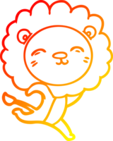 chaud pente ligne dessin de une dessin animé Lion png