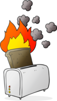 hand drawn cartoon burnt toast png