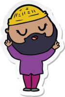 sticker of a cartoon man with beard png