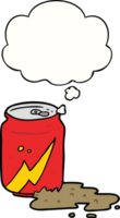 cartoon soda can with thought bubble png