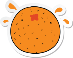 sticker van een tekenfilm sinaasappel png