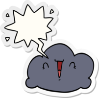 cartoon cloud with speech bubble sticker png