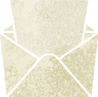 retro ilustração estilo peculiar desenho animado carta e envelope png