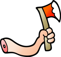 gradient illustration cartoon arm with axe png