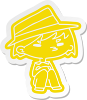 cartoon sticker of a kawaii cute boy png