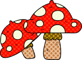 comic book style quirky cartoon toadstools png