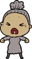 cartoon angry old woman png