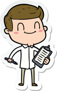 adesivo de um homem amigável dos desenhos animados png