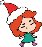 main tiré Noël dessin animé de kawaii fille png