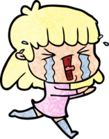 dessin animé femme en larmes png