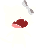 gato miando dos desenhos animados de estilo de cor plana png