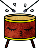 retro grunge texture cartoon of a drum png