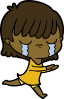 mujer de dibujos animados llorando png