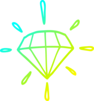 cold gradient line drawing of a cartoon tattoo diamond png