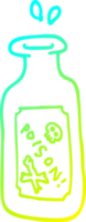 cold gradient line drawing of a cartoon poison png