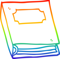 rainbow gradient line drawing of a cartoon purple book png