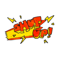 hand textured cartoon shut up symbol png