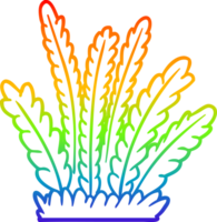 arco Iris gradiente linha desenhando do uma desenho animado crescendo plantas png