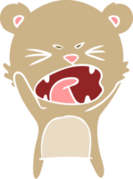 enojado, color plano, estilo, caricatura, oso, gritos png