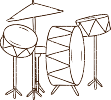 drumstel houtskool tekening png