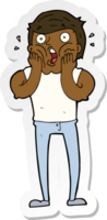 sticker of a cartoon gasping man png