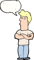 cartoon man with folded arms with speech bubble png