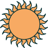 iconic tattoo style image of a sun png