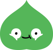 flat color retro cartoon of a expressional leaf png