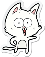 pegatina de un divertido gato de dibujos animados png