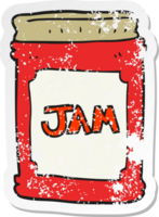 retro distressed sticker of a cartoon jam jar png