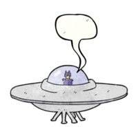 Hand Rede Blase texturiert Karikatur UFO png