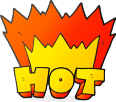 hand drawn cartoon word hot png