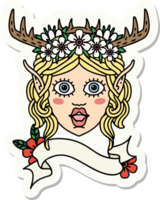 sticker of a elf druid character face png