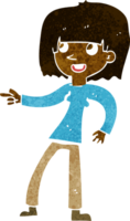 garota de desenho animado apontando png