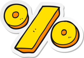 sticker of a cartoon percentage symbol png