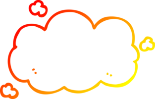 warm gradient line drawing of a cartoon cloud png