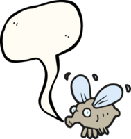 hand drawn speech bubble cartoon fly png