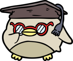 cartoon clever old owl png