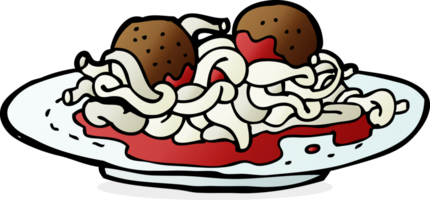 Cartoon-Spaghetti und Fleischbällchen png