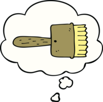 cartoon paintbrush with thought bubble png