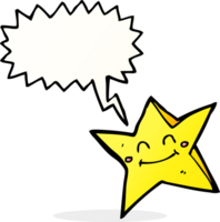 cartoon happy star character with speech bubble png