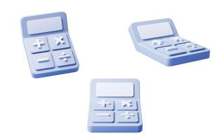 Isolated calculator with cartoon style, 3d rendering. photo