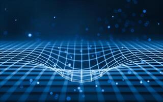 Digital space with glowing lines, 3d rendering. photo