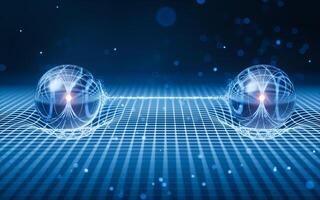 Physics quantum and quantum entanglement, 3d rendering. photo