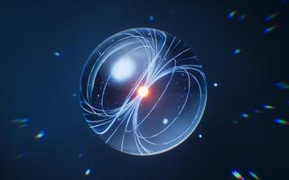 Physics quantum and scientific background, 3d rendering. photo