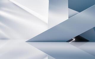 Empty building structure with geometric structure, 3d rendering. photo