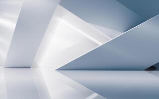 Empty building structure with geometric structure, 3d rendering. photo